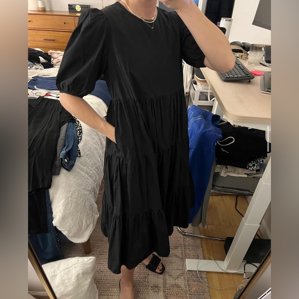 aqua midi dress